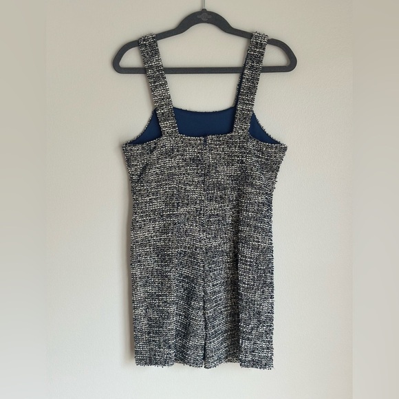 Bonnie Jean Girls Boucle Romper Dress Front Buttons Navy/white Size 8 - Picture 3 of 8